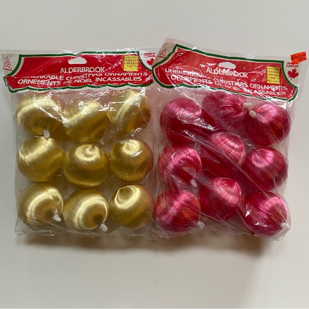 Alderbrook Gold and Red Christmas Ornaments Satin Baubles